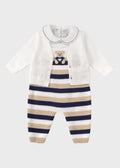 Completo Teddy Salopette Blu EK6031 corredino e abbigliamento neonato | NANU' BABY
