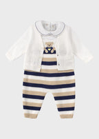 Completo Teddy Salopette Blu EK6031 corredino e abbigliamento neonato | NANU' BABY