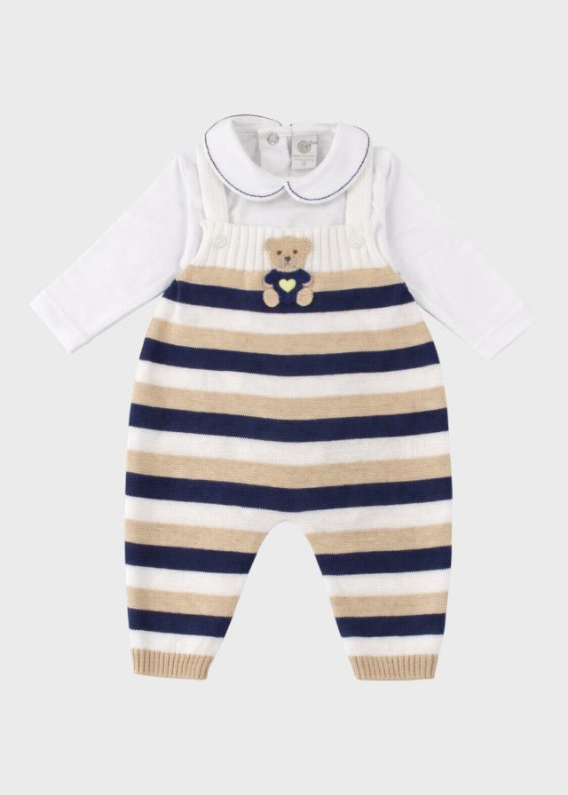 Completo Teddy Salopette Blu EK6031 corredino e abbigliamento neonato | NANU' BABY