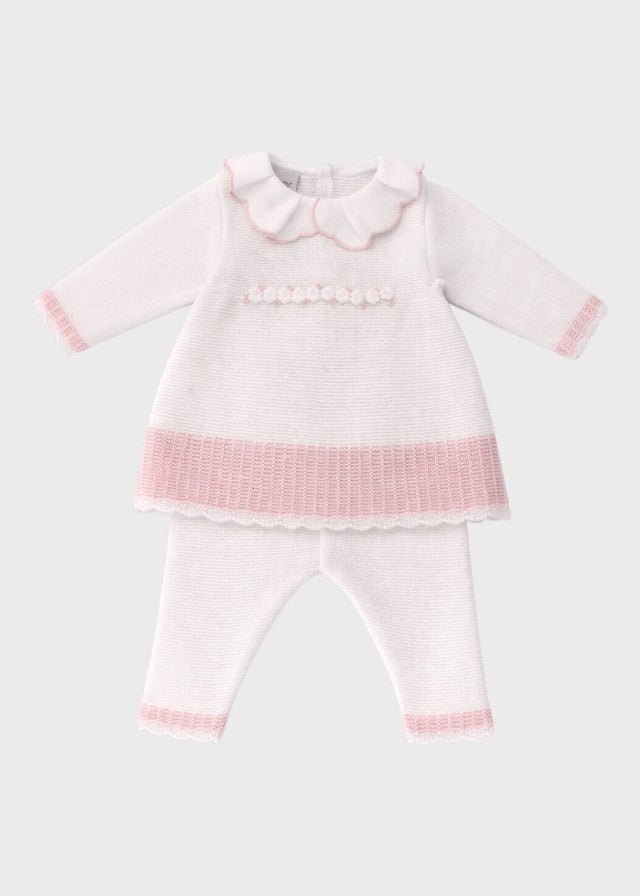 Completo Vestina Margherite Rosa EK2419/R corredino e abbigliamento neonato | NANU' BABY