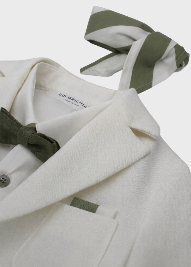 Coordinato Giacca Bianca Bermuda Verde Quadretti corredino e abbigliamento neonato | NANU' BABY