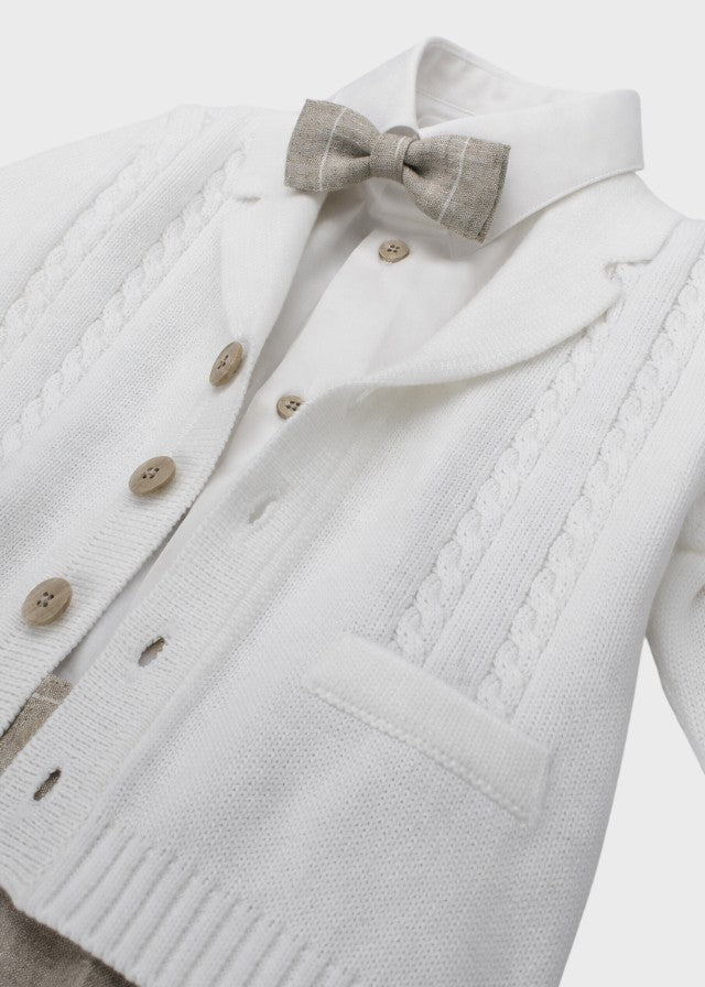 Coordinato Pantalone Righe Beige corredino e abbigliamento neonato | NANU' BABY