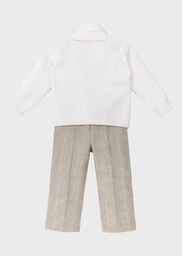 Coordinato Pantalone Righe Beige corredino e abbigliamento neonato | NANU' BABY