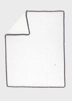 Coperta Cotone Bianco Blu Sabbia EK5880 corredino e abbigliamento neonato | NANU' BABY