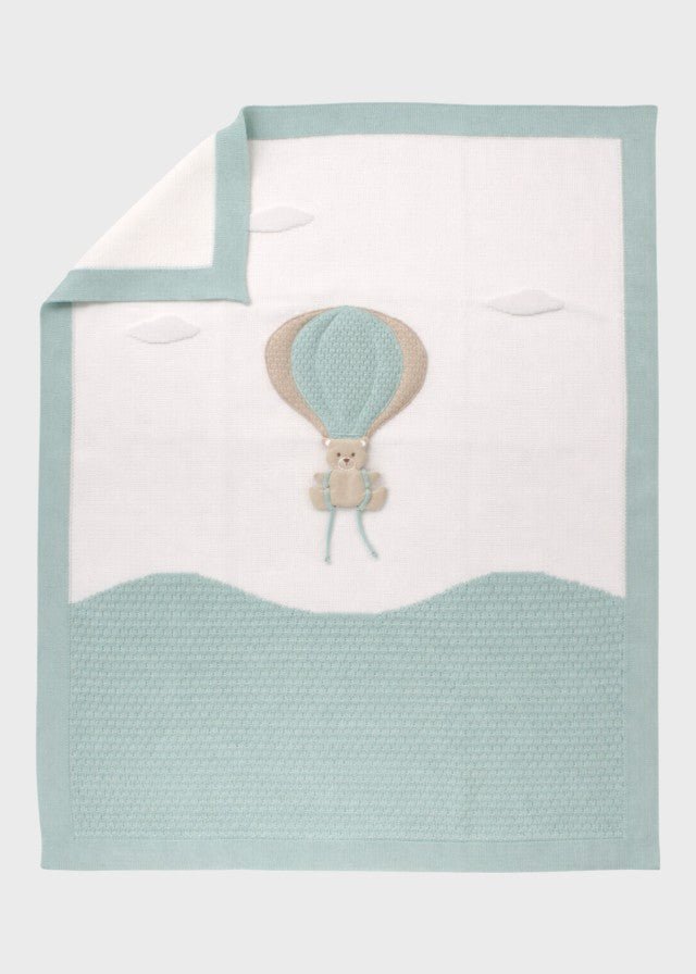 Coperta Cotone Mongolfiera Verde EK5080V corredino e abbigliamento neonato | NANU' BABY