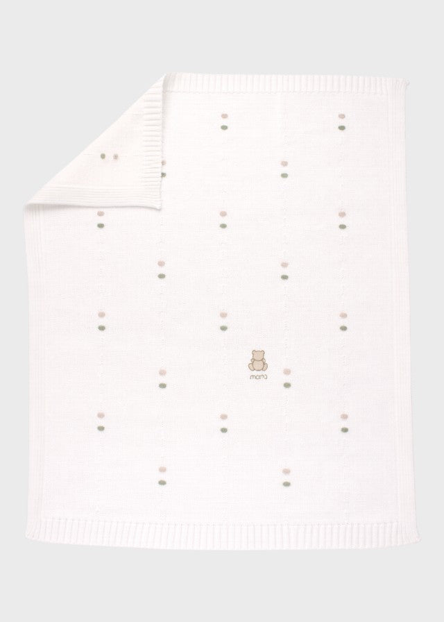 Coperta Cotone Pois Nocciolina Verde EK5680V corredino e abbigliamento neonato | NANU' BABY