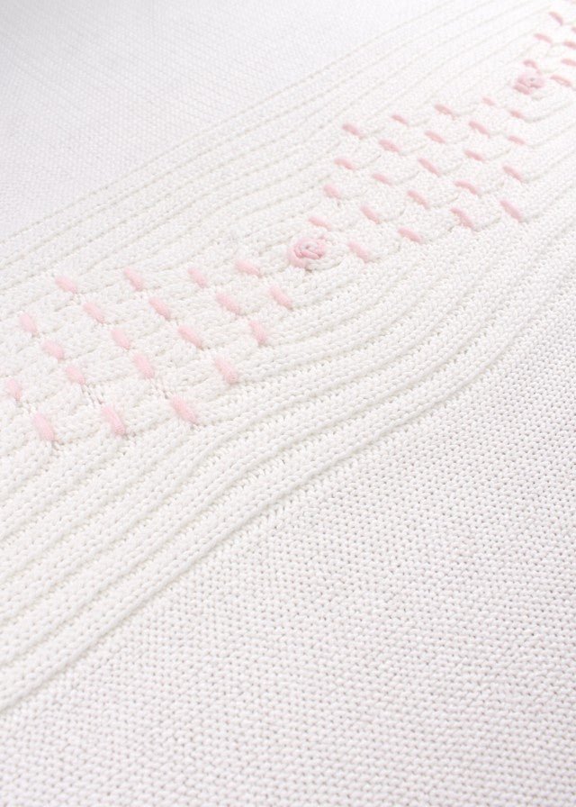 Coperta Cotone Punto Smock Rosa MARCO/CO corredino e abbigliamento neonato | NANU' BABY