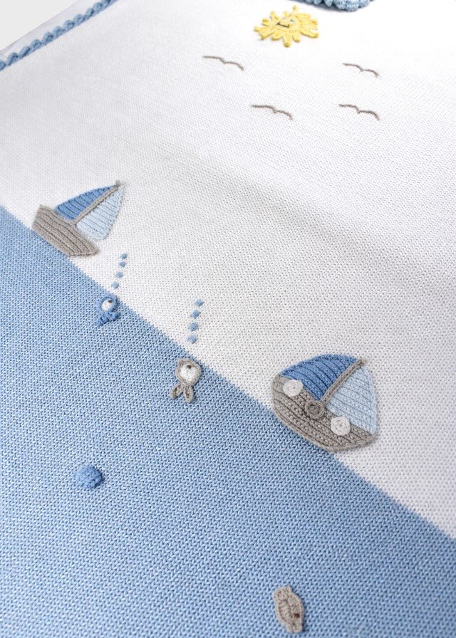 Coperta Cotone Ricami Mare DORY/CO corredino e abbigliamento neonato | NANU' BABY