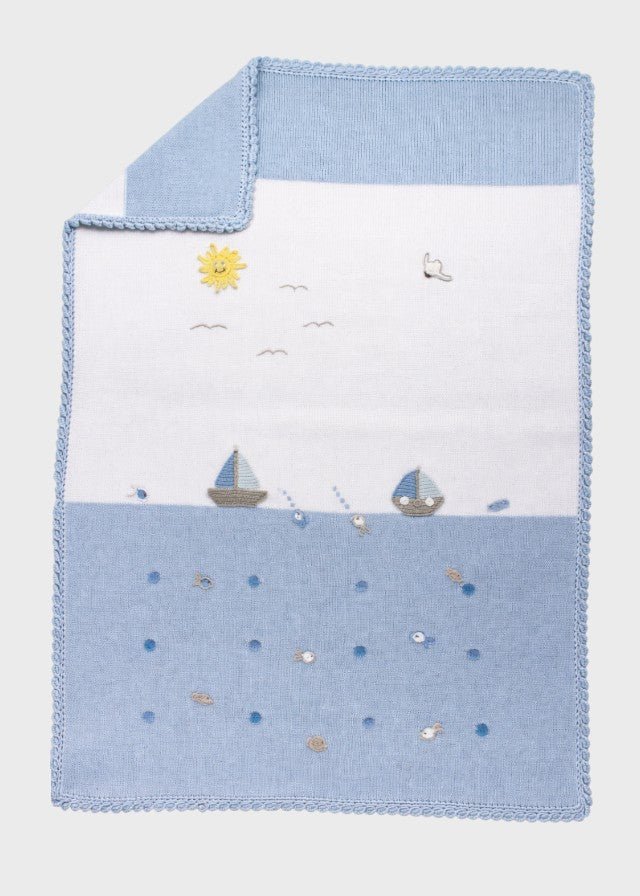 Coperta Cotone Ricami Mare DORY/CO corredino e abbigliamento neonato | NANU' BABY