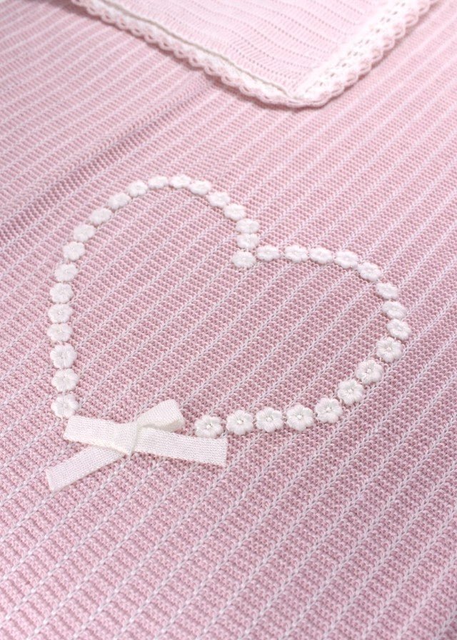 Coperta Cotone Rosa Cipria Bianco EK2480/R corredino e abbigliamento neonato | NANU' BABY