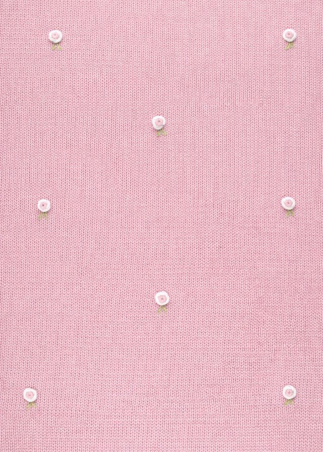 Coperta Fiorellini Ricamati TERESA Rosa Cipria corredino e abbigliamento neonato | NANU' BABY