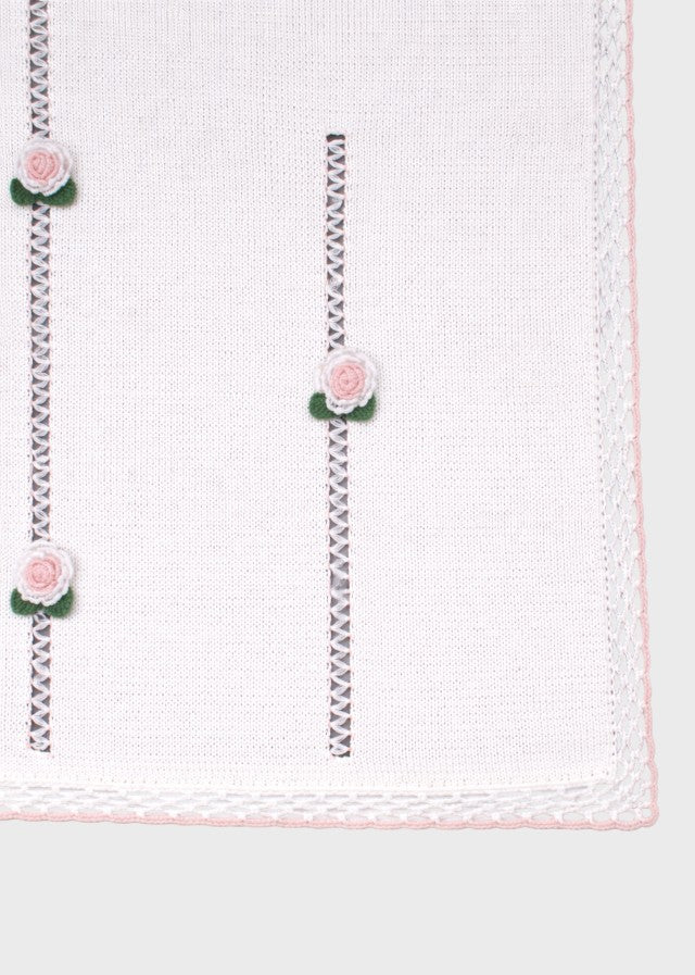 Coperta Roselline Ricamate Bianco DELIZIA/CO corredino e abbigliamento neonato | NANU' BABY