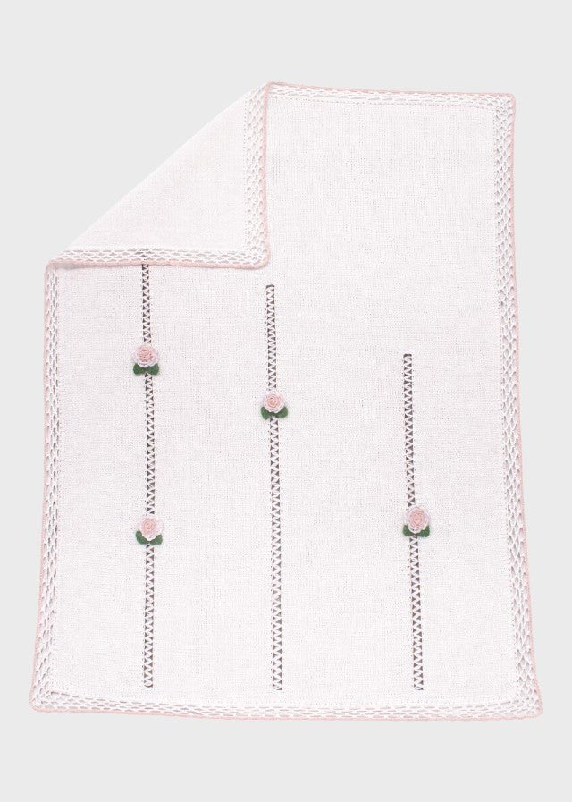 Coperta Roselline Ricamate Bianco DELIZIA/CO corredino e abbigliamento neonato | NANU' BABY