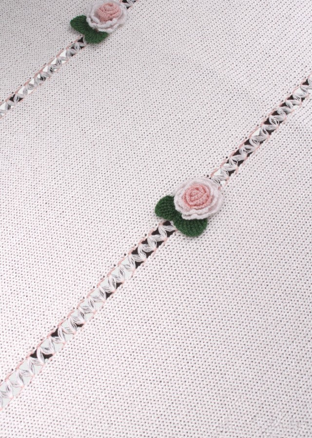 Coperta Roselline Ricamate Bianco DELIZIA/CO corredino e abbigliamento neonato | NANU' BABY