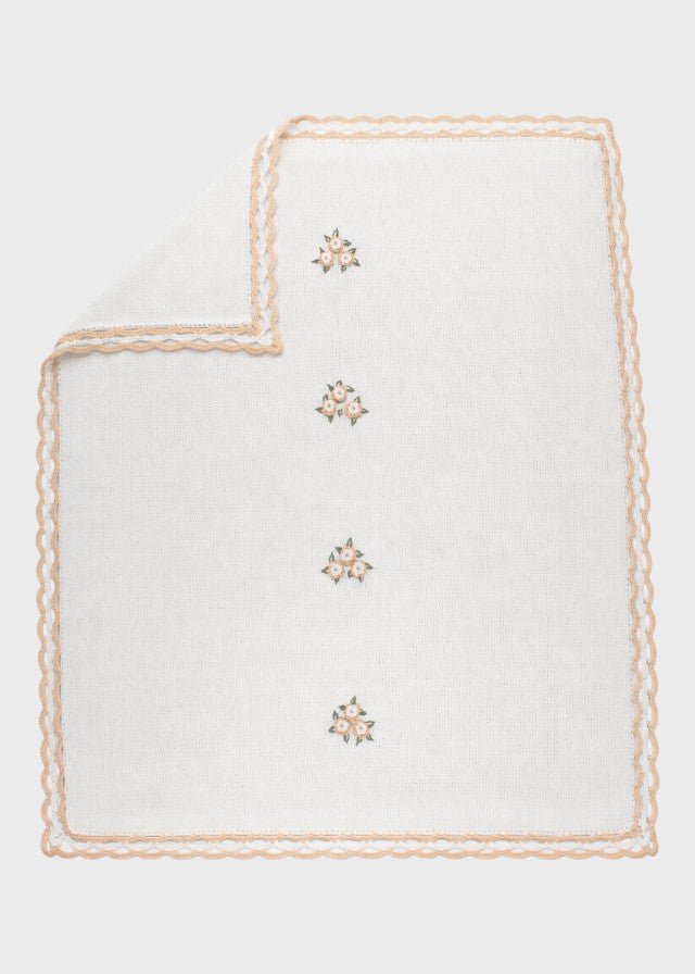 Coperta Volant Fiorellini Avorio PROVENZA/CO corredino e abbigliamento neonato | NANU' BABY