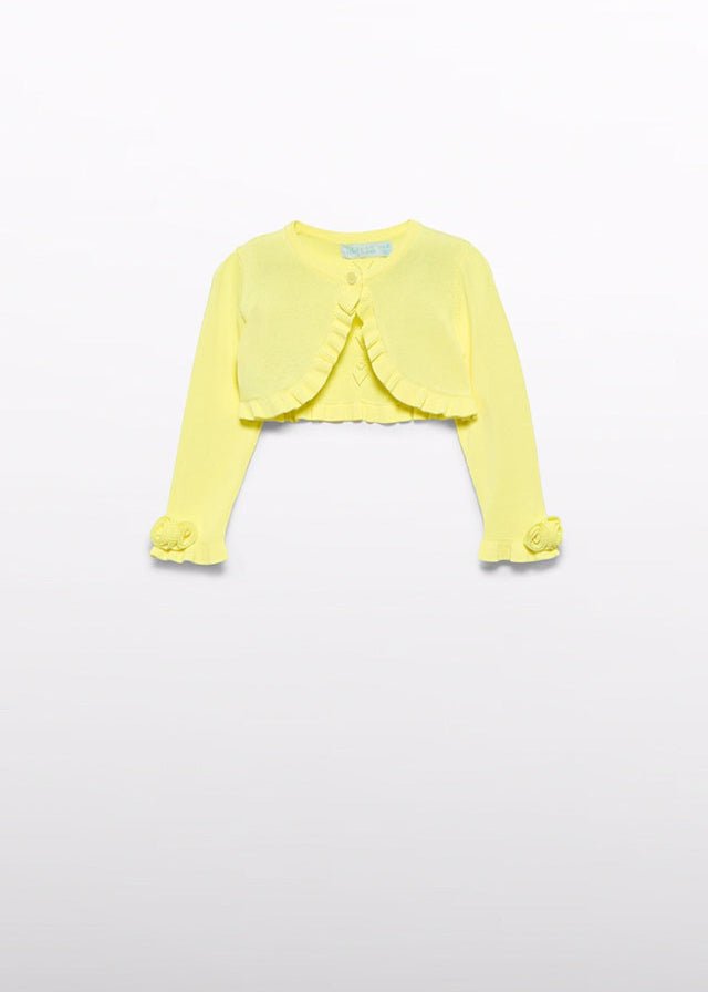 Coprispalle Fiore Smerlato Giallo 5381/13 corredino e abbigliamento neonato | NANU' BABY