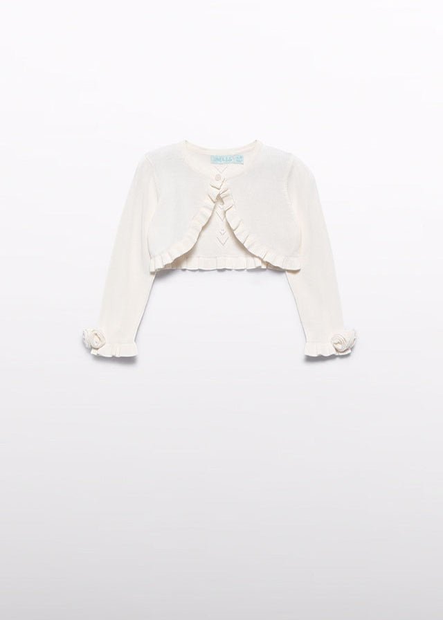 Coprispalle Fiore Smerlato Panna 5381/12 corredino e abbigliamento neonato | NANU' BABY