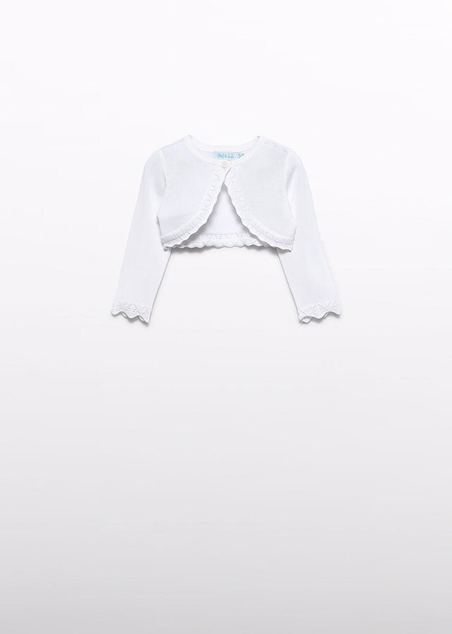 Coprispalle Tricot Bianco 5301/26 corredino e abbigliamento neonato | NANU' BABY