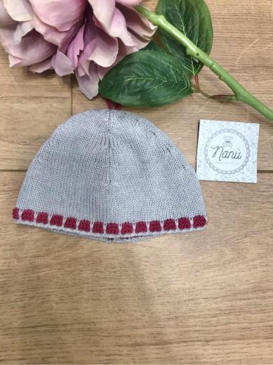 Cuffia 100% lana Neonata Grigio GERANIO corredino e abbigliamento neonato | NANU' BABY