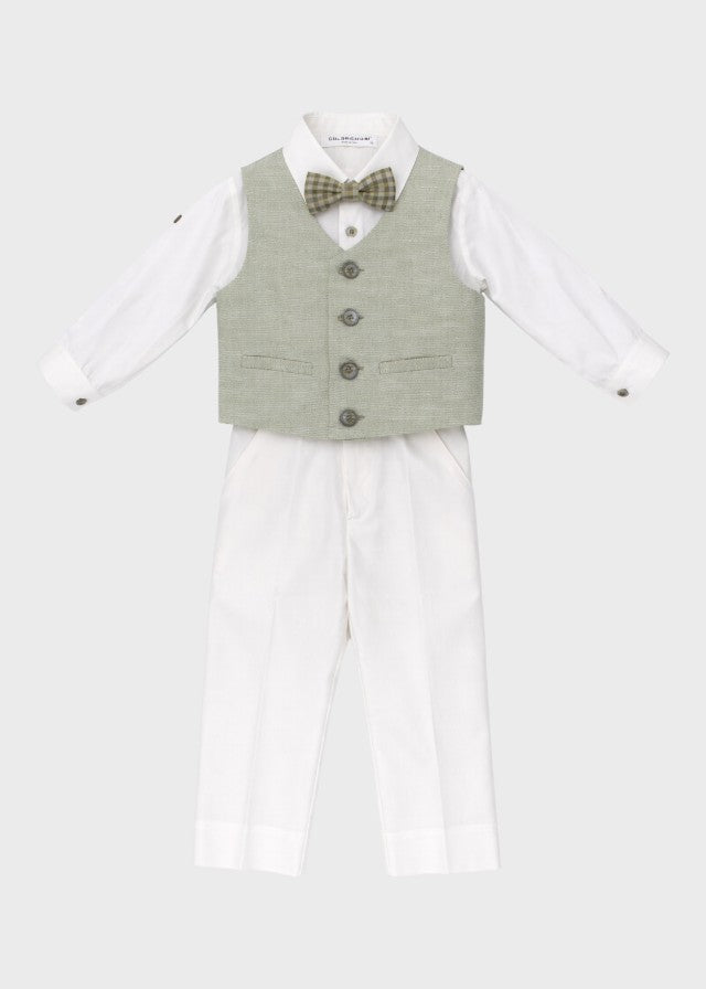 Green Jacket and Bow Tie Coordinated Set