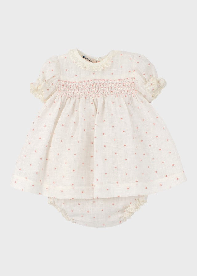 TAORMINA1413 Pink Polka Dot Cotton Set