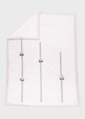 Coperta neonata cotone bianco roselline ricamate a mano 70x90cm Made Italy PICCOLA GIUGGIOLA DELIZIA