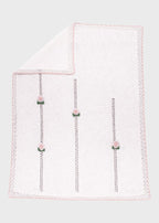 Coperta neonata cotone bianco roselline ricamate a mano 70x90cm Made Italy PICCOLA GIUGGIOLA DELIZIA