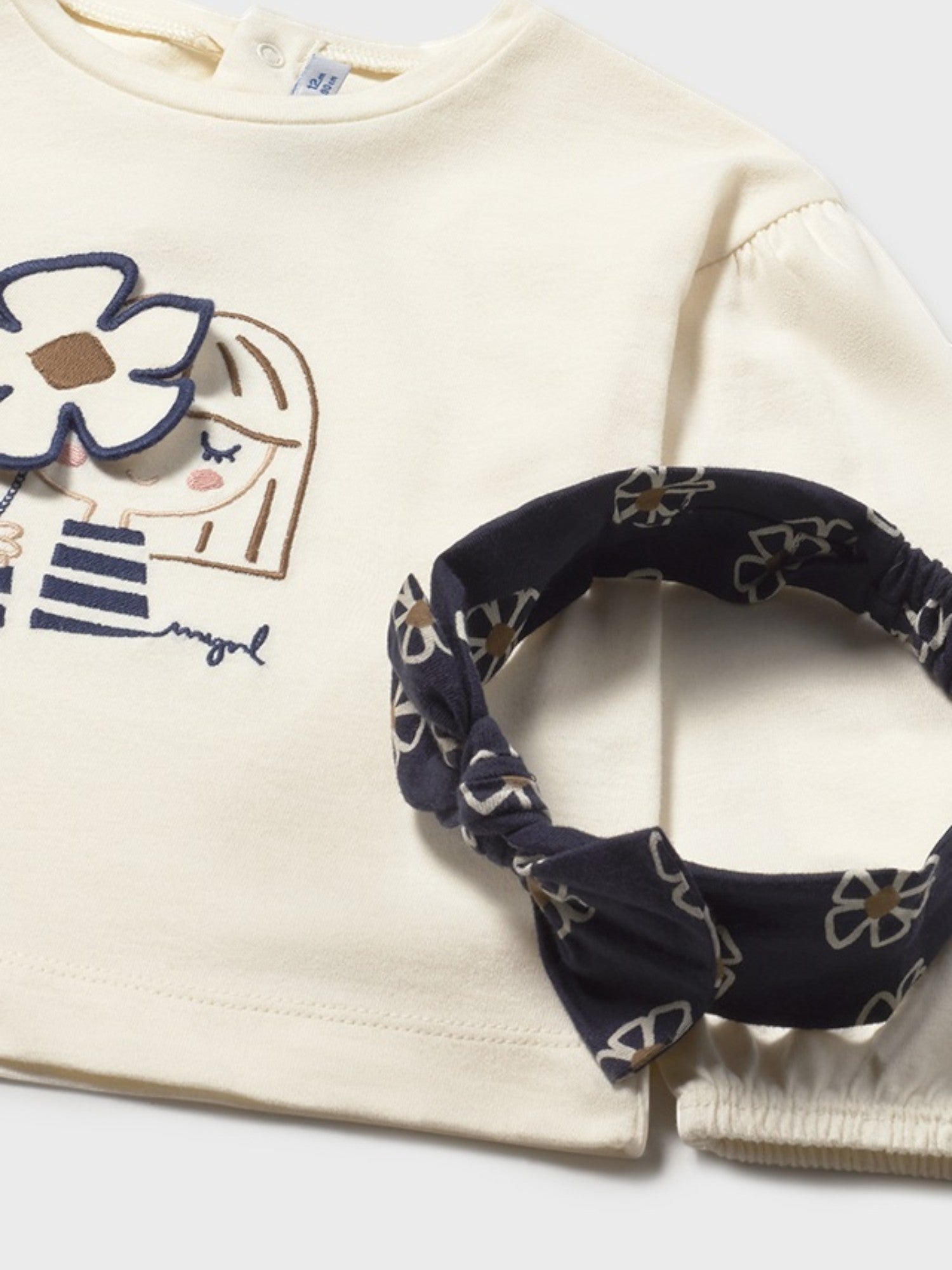 Baby Girl's Cream Headband T-Shirt 2078/26