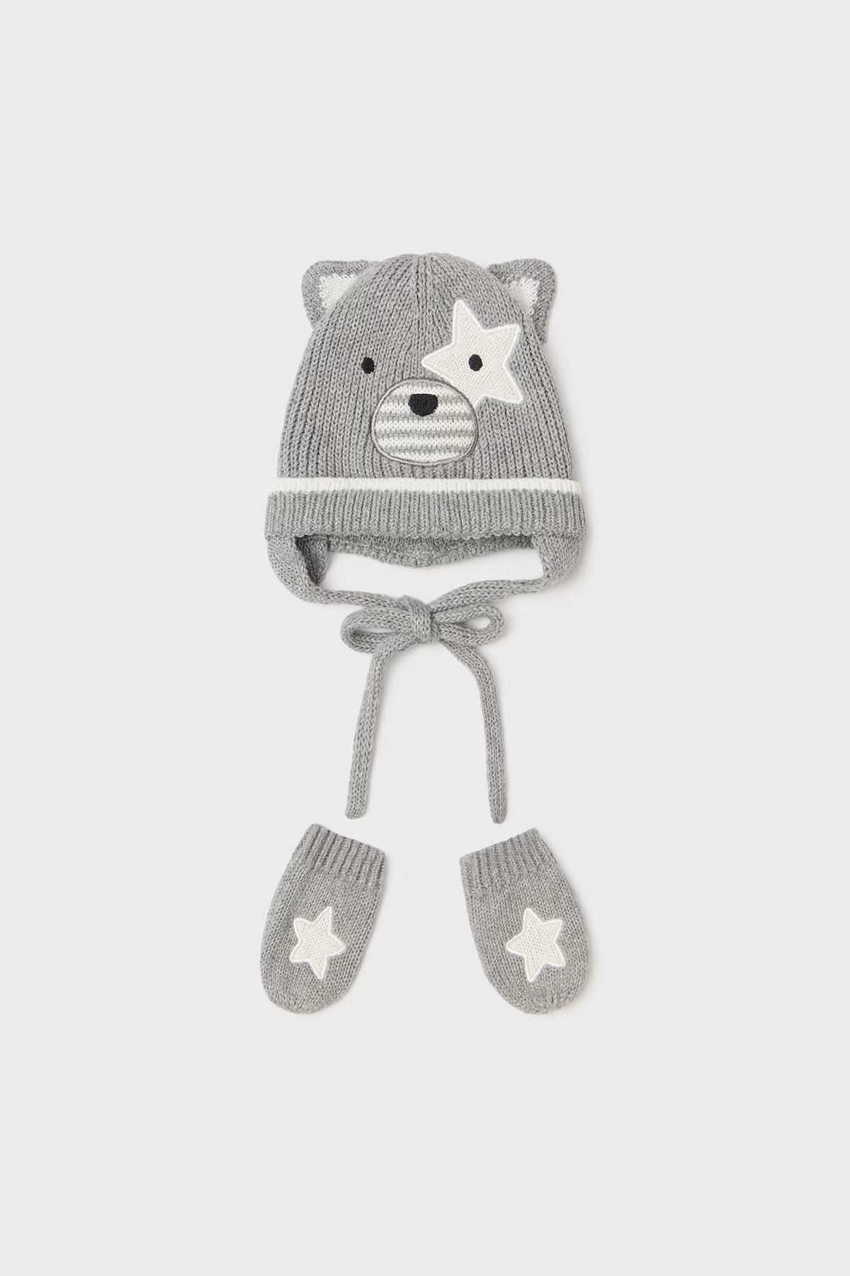 Complete hat and mittens GREY 9667-