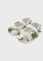 Baby Girl's Vanilla Green Fabric Shoe EV305SC