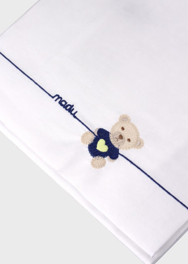 Blue Embroidered Teddy Sheet EK60LE