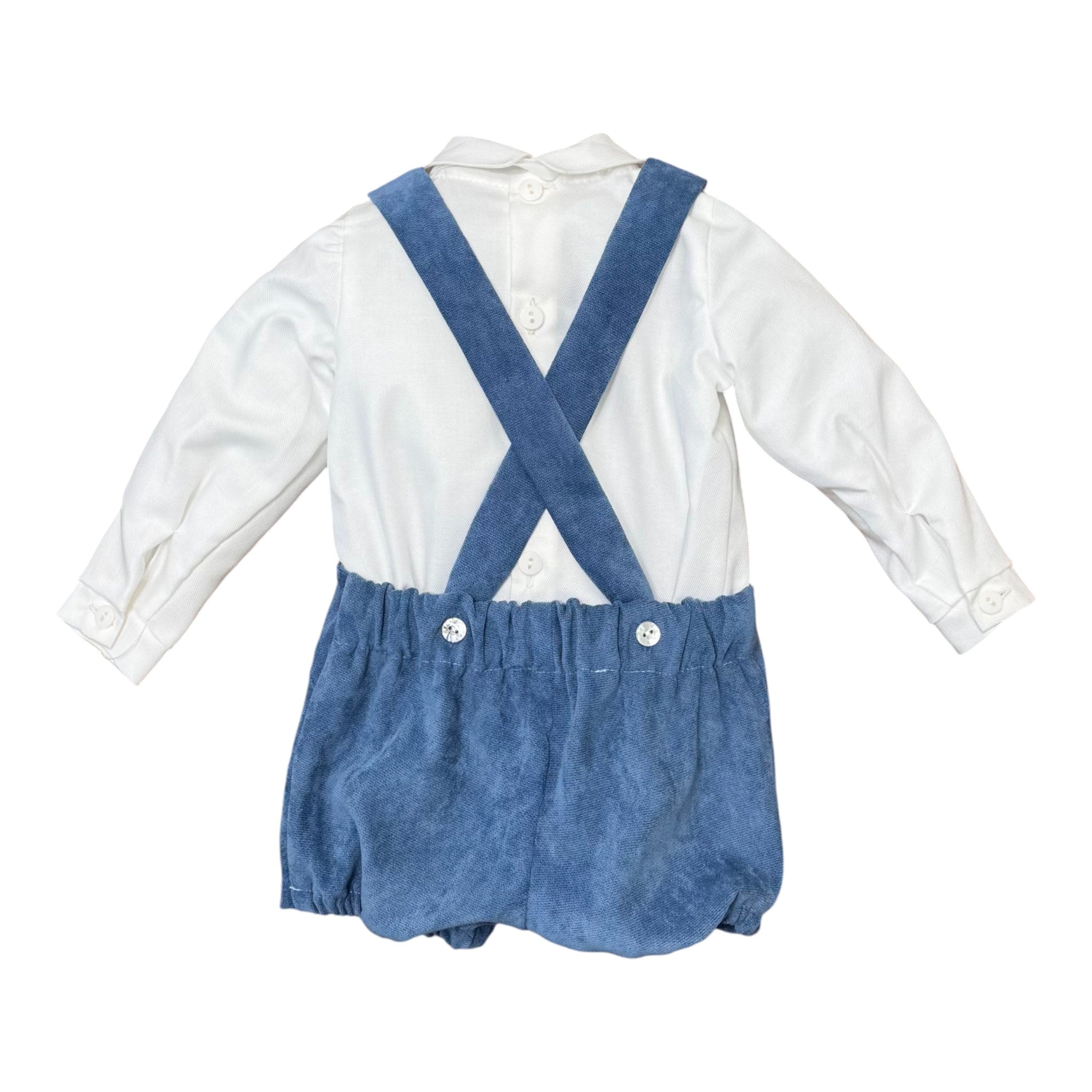 Completo Cerimonia Bimbo Misto Cotone Azzurro - PONTO POR PONTO 1/6417-A