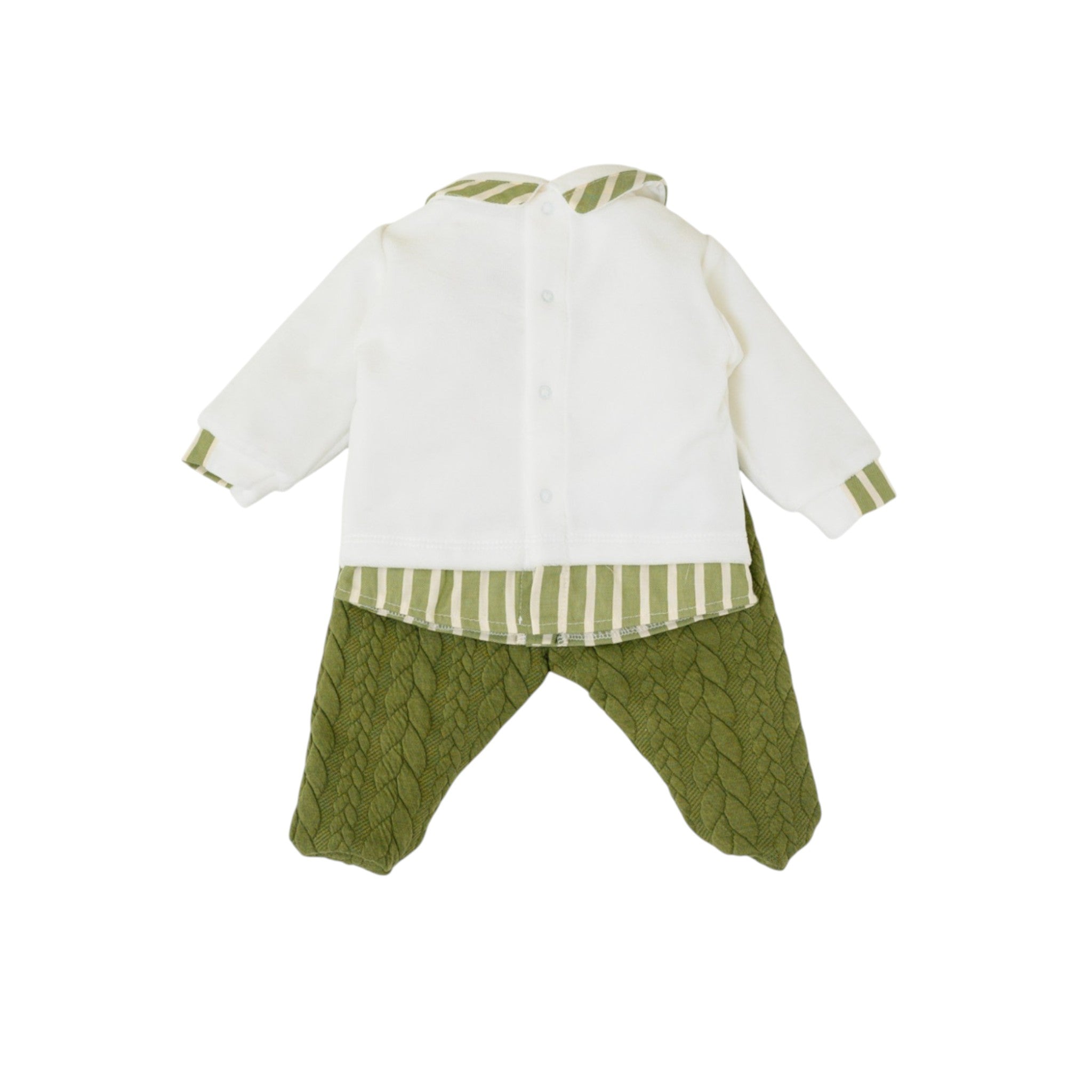 Completo Nascita Neonato Ciniglia Verde SARTORIA DEI PICCOLI (cod. LS1113)