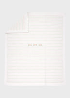 Copertina neonata cotone bianco rosa pesco lime MARLÙ tramatura nido d'ape