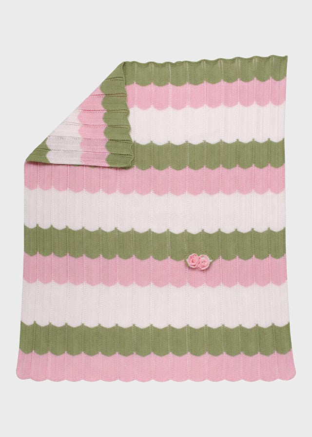 Copertina neonata cotone smacchinato vaniglia rosa pesco verde oliva 70x90cm Made Italy MARLÙ EK1880 tutto anno
