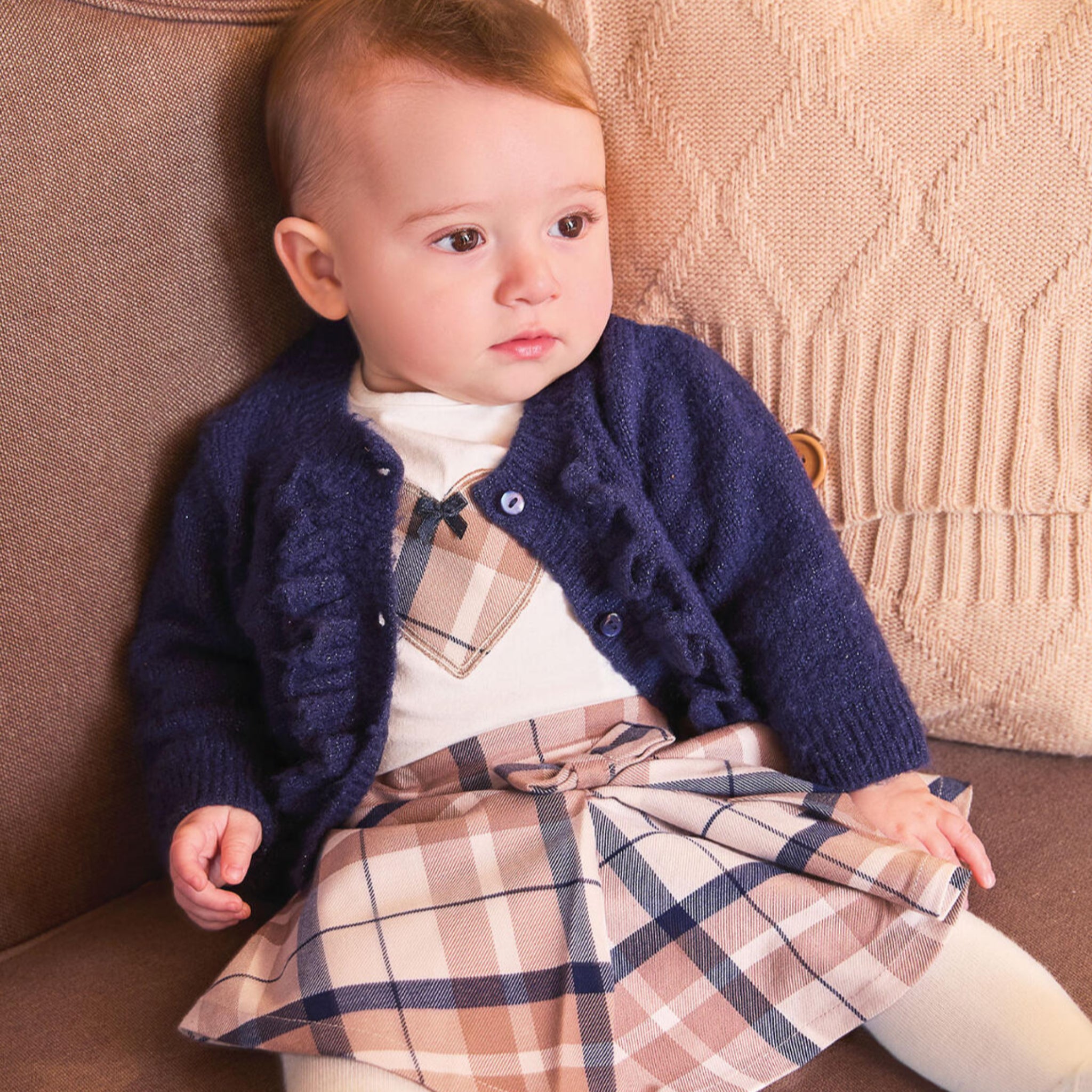 Pantaloni Corti Check Effetto Gonna Neonata 3F744/2911