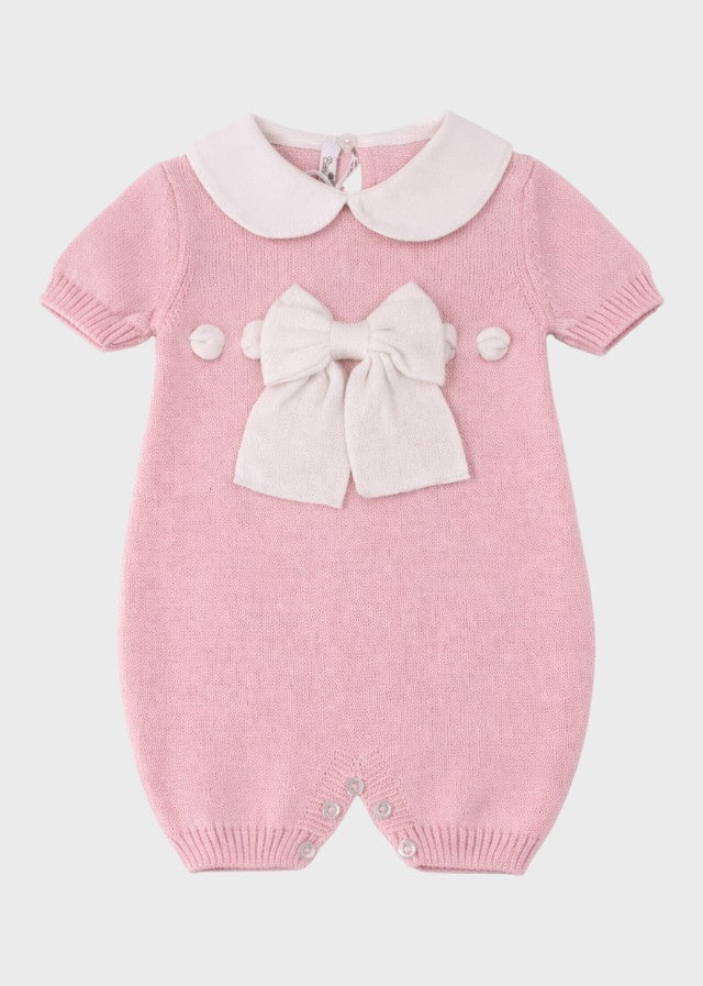 Pink Bow Cotton Romper 355