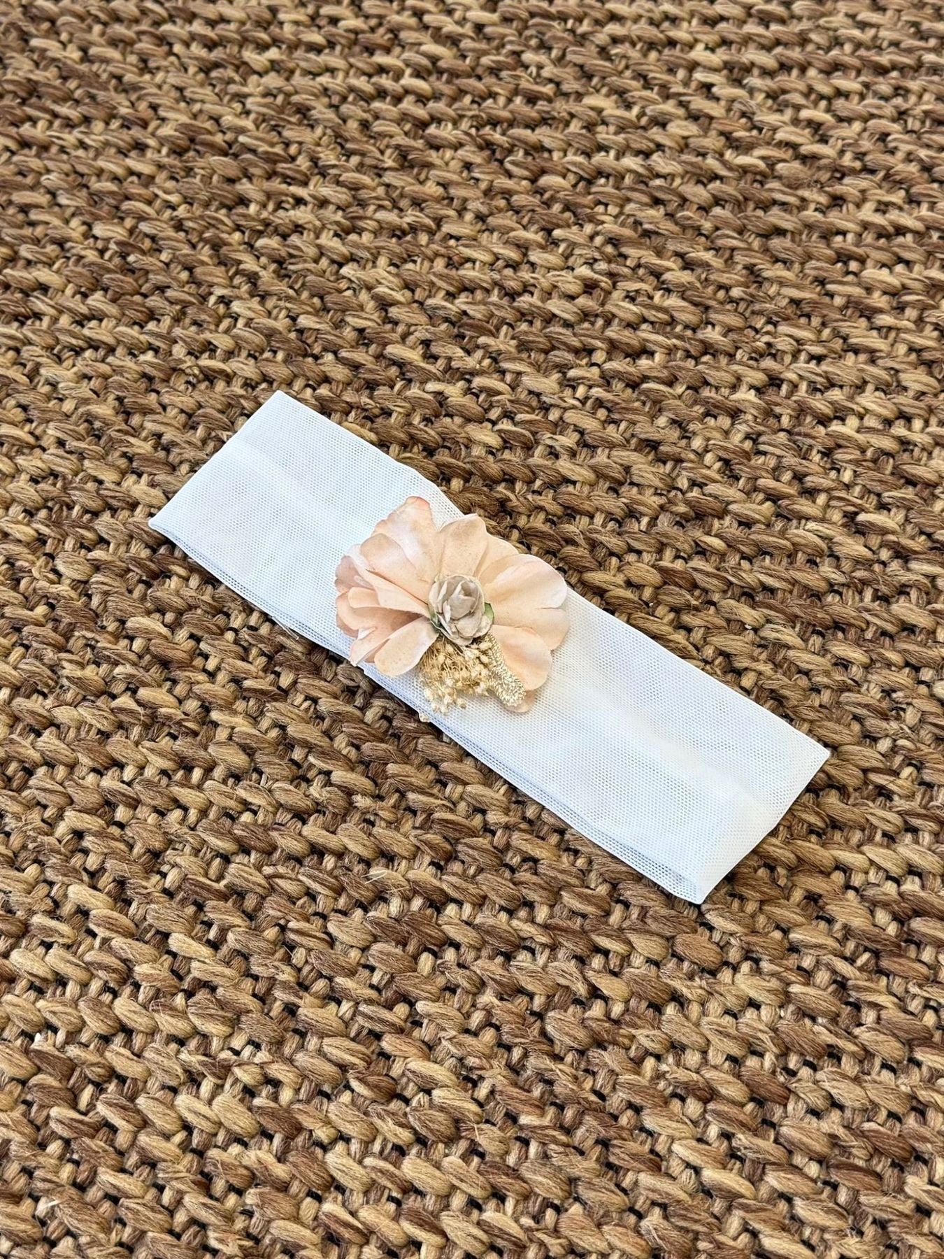 Fascia Fiori CRUDO 591016TU corredino e abbigliamento neonato | NANU' BABY