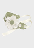 Fascia neonata cotone vaniglia verde elastica Made Italy MARLÙ accessorio capelli