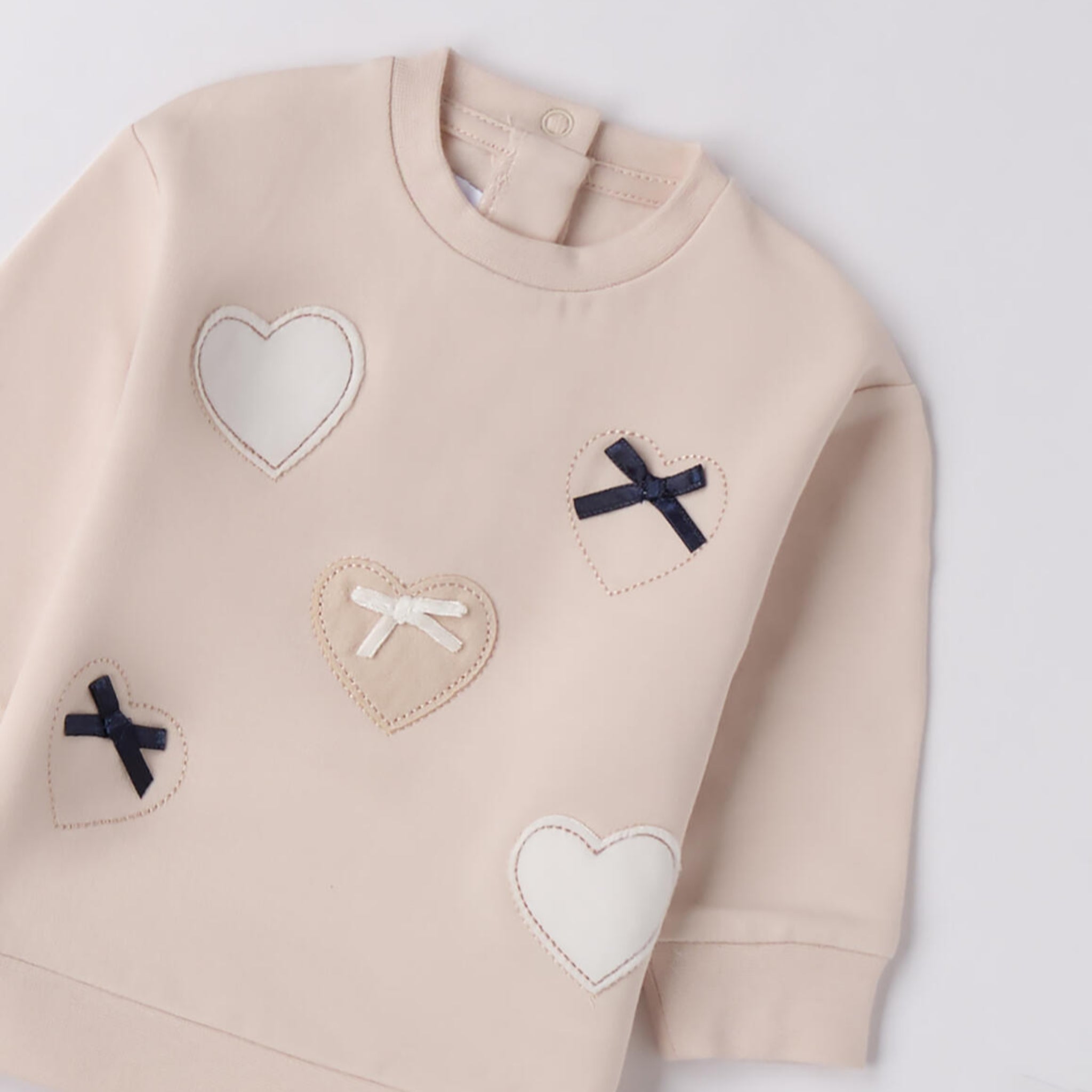 Felpa Cotone Stretch Invernale Bimba Avorio 3F716/2911 corredino e abbigliamento neonato | NANU' BABY