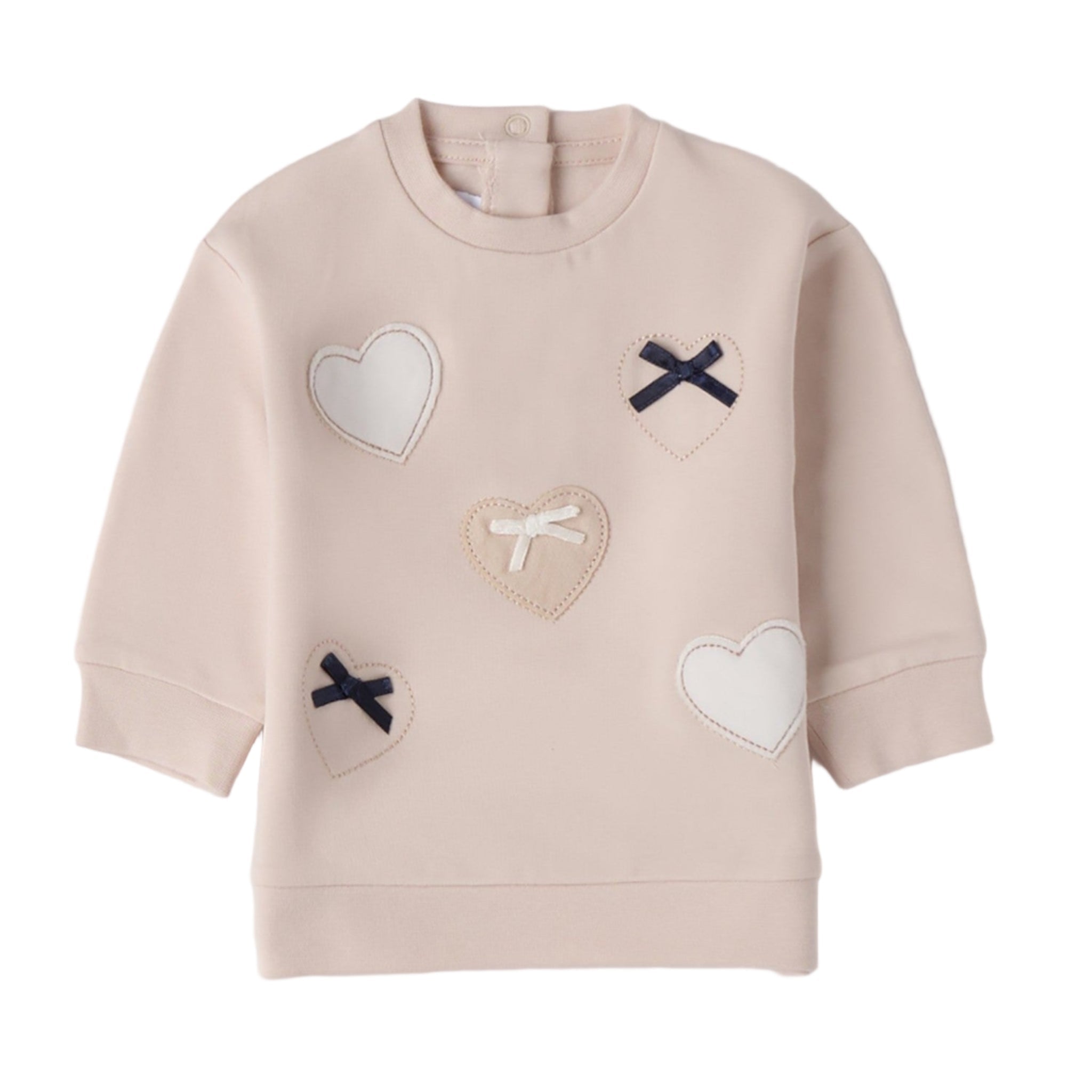 Felpa Cotone Stretch Invernale Bimba Avorio 3F716/2911 corredino e abbigliamento neonato | NANU' BABY