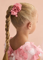 Fermagli Fiori Chiffon Rosa 5470/49 corredino e abbigliamento neonato | NANU' BABY