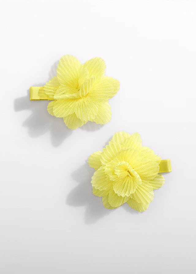 Fermagli Fiori Tulle Giallo 5467/63 corredino e abbigliamento neonato | NANU' BABY