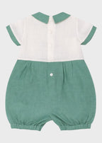 Green Decorated Cotton Romper CAR 7169