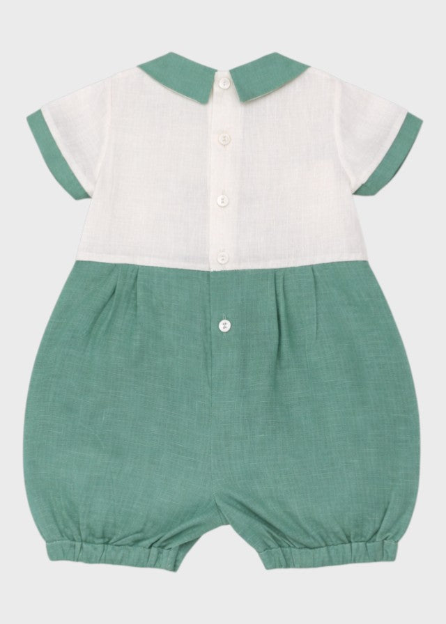 Green Decorated Cotton Romper CAR 7169
