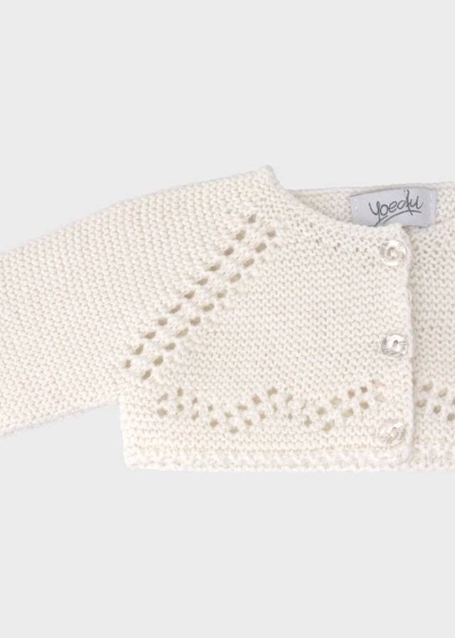 Giacca Traforata Avorio 9000/08 corredino e abbigliamento neonato | NANU' BABY