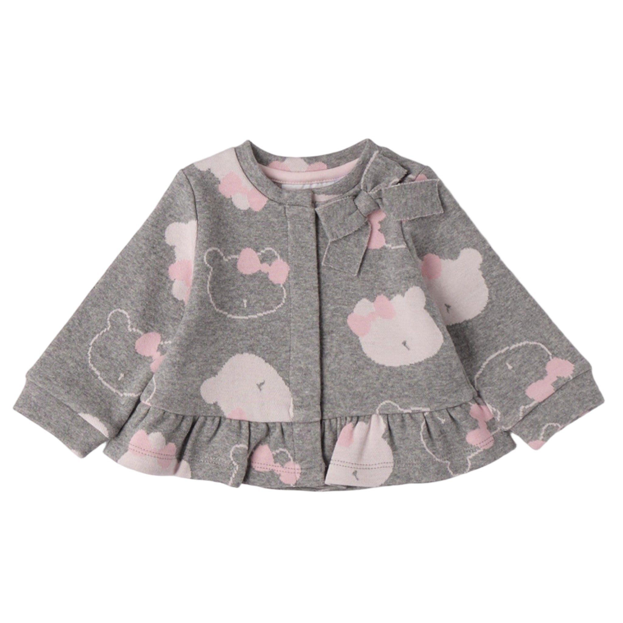 Giacchina Tessuto Jacquard Fiocco Bimba Rosa 3F713/2714 corredino e abbigliamento neonato | NANU' BABY