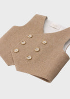 Gilet Lino Ecru PC05402 corredino e abbigliamento neonato | NANU' BABY