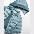 Giubbotto satinato pelo Bimba Azzurro Cielo 5821/21 corredino e abbigliamento neonato | NANU' BABY