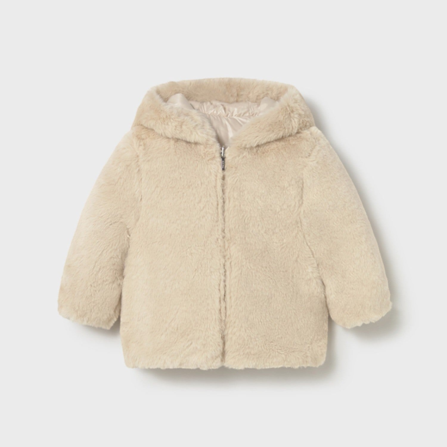 giubbotto reversibile pelo Bimba Avorio 2435/80 -  NANU' BABY